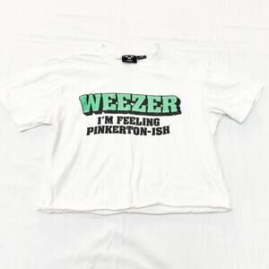 Weezer I'm Feeling Pinkerton-Ish White Cropped Tee Size XS